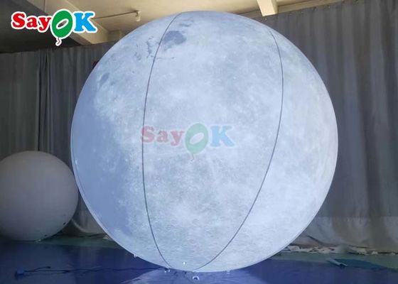 6.6ft Led Light Inflatable Moon Balloon Besar Planet Inflatable Dekorasi Panggung Untuk Acara