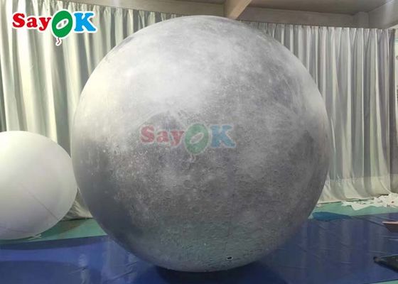6.6ft Led Light Inflatable Moon Balloon Besar Planet Inflatable Dekorasi Panggung Untuk Acara