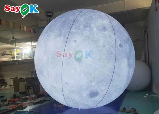 6.6ft Led Light Inflatable Moon Balloon Besar Planet Inflatable Dekorasi Panggung Untuk Acara