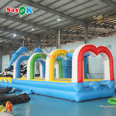 39ft Slide Warna Biru Dijual Air Slide Kota Besar Komersial Inflatable Untuk Anak-anak