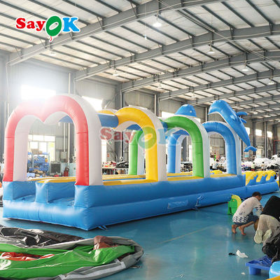 39ft Slide Warna Biru Dijual Air Slide Kota Besar Komersial Inflatable Untuk Anak-anak