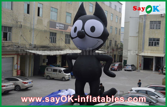 Karakter Iklan Inflatable 6mH Kain Oxford Hitam Karakter Kartun Inflatable, Kucing Inflatable
