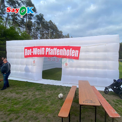 Tenda Udara Kubu Besar 8m LED 80 Orang Acara Pesta Tenda Inflatable dengan Air Blower