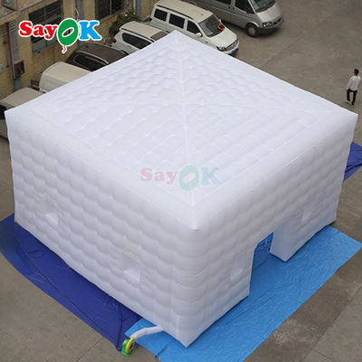 Customized White Square LED Light Tents Camping Party Event Tenda Inflatable untuk Sewa