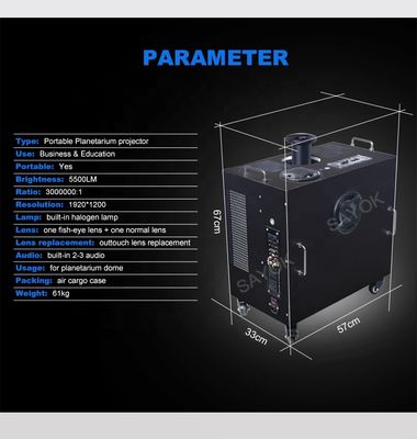 100% Blackout Proyeksi Ledakan Dome Digital Planetarium Dome Projector