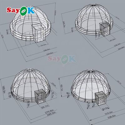 Sayok Digital Printing Kubah Planetarium Tiup Portabel dengan Proyektor untuk Sekolah Luar Ruangan