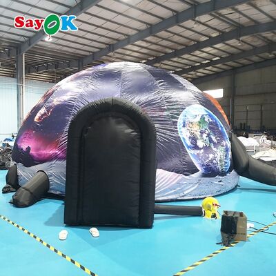 Sayok Inflatable Planetarium Dome dengan Ruang Masuk Kursi Roda Mobile Projection Tent untuk Sekolah Luar Ruang