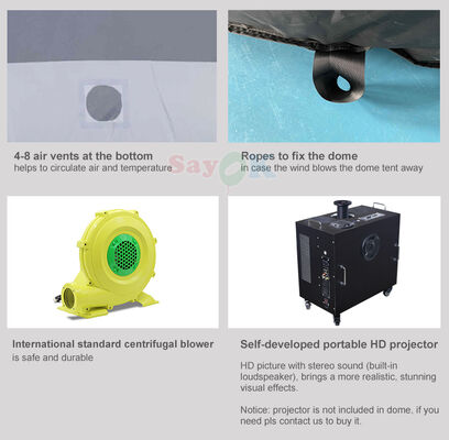 Sayok 6m Digital Printing Mobile Planetarium Dome Portable Inflatable Astronomy Tent untuk Sekolah