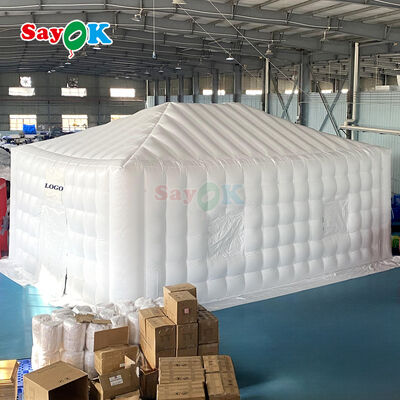Sayok Tenda Kubus Tiup Paviliun Tenda Terpal PVC Putih Ukuran 10x20 Meter untuk Acara 200 Orang