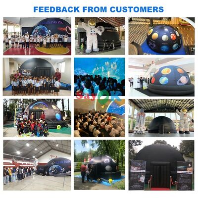 Tenda Kubah Proyeksi Tiup Blackout 100% Luar Ruangan Pendidikan Sekolah Anak-anak Planetarium Tiup dengan Diameter 5m
