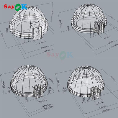 Sayok Tenda Kubah Proyeksi Planetarium Inflatable Tenda Kubah Planetarium Portable Inflatable