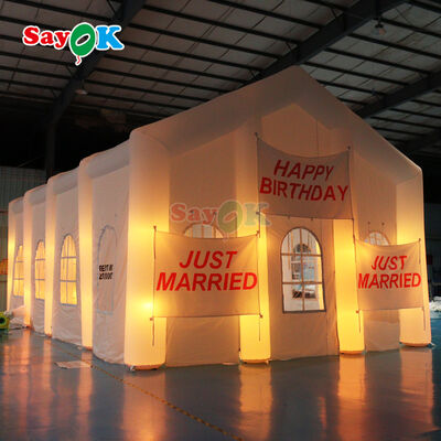 Tenda Udara Tiup LED Portabel dengan Kain Oxford Tahan Air dan Tahan UV untuk Acara Luar Ruangan