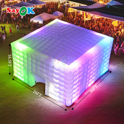 8m x 8m Cube Inflatable Air Tent with LED Lighting and Durable Oxford Cloth for Outdoor Events