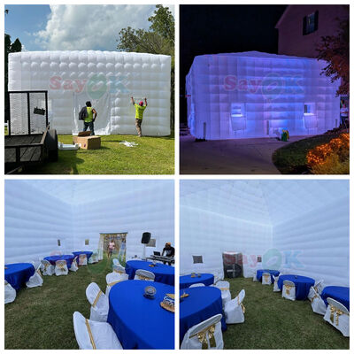 8m x 8m Cube Inflatable Air Tent with LED Lighting and Durable Oxford Cloth for Outdoor Events