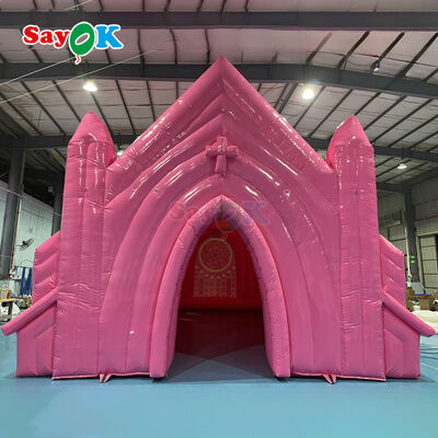 Custom Pink Flame-Retardant UV Resistant Inflatable Church Tent untuk acara pernikahan di luar ruangan