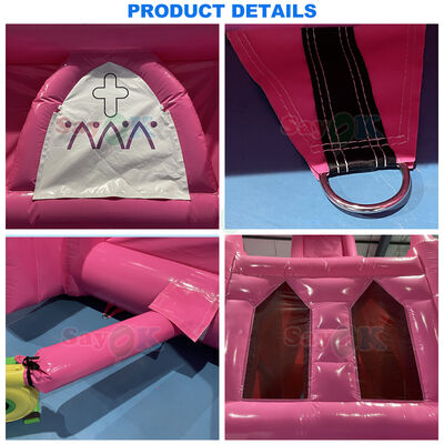 Custom Pink Flame-Retardant UV Resistant Inflatable Church Tent untuk acara pernikahan di luar ruangan