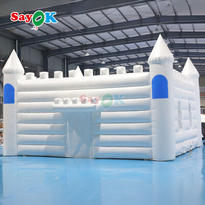 Tenda Kastil Tiup Tahan Api Tahan Air Tahan UV Putih Kustom untuk Pernikahan dan Pesta Outdoor