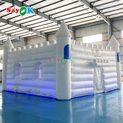 Tenda Kastil Tiup Tahan Api Tahan Air Tahan UV Putih Kustom untuk Pernikahan dan Pesta Outdoor
