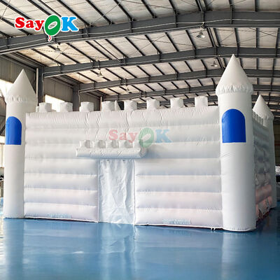 Tenda Kastil Tiup Tahan Api Tahan Air Tahan UV Putih Kustom untuk Pernikahan dan Pesta Outdoor