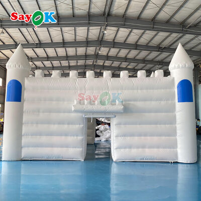 Tenda Kastil Tiup Tahan Api Tahan Air Tahan UV Putih Kustom untuk Pernikahan dan Pesta Outdoor