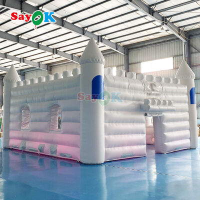 Tenda Kastil Tiup Tahan Api Tahan Air Tahan UV Putih Kustom untuk Pernikahan dan Pesta Outdoor