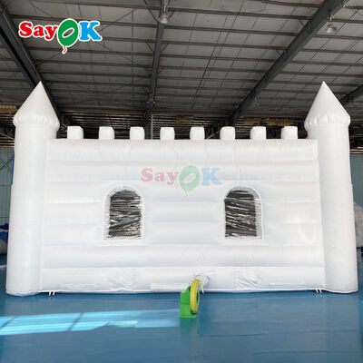 Tenda Kastil Tiup Tahan Api Tahan Air Tahan UV Putih Kustom untuk Pernikahan dan Pesta Outdoor