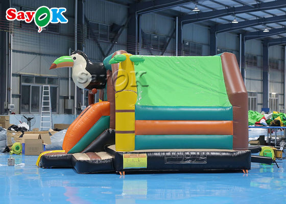Warna-warni Tucan Jumping Bouncy Castle Bed Tema Hewan Pelatuk Rumah Bouncing Slide Combo