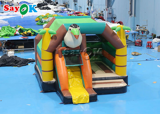 Warna-warni Tucan Jumping Bouncy Castle Bed Tema Hewan Pelatuk Rumah Bouncing Slide Combo
