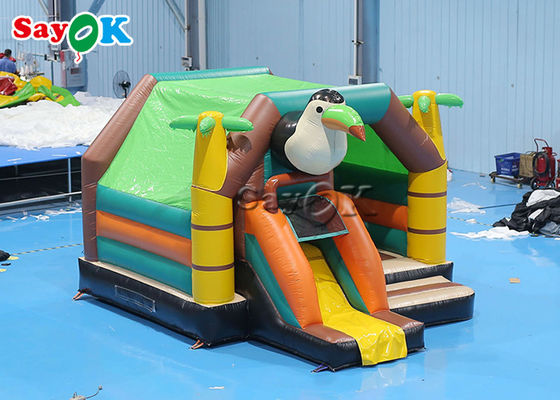 Warna-warni Tucan Jumping Bouncy Castle Bed Tema Hewan Pelatuk Rumah Bouncing Slide Combo