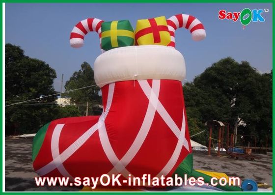 Inflatable merah Holiday kaus kaki Natal dekorasi yang disesuaikan