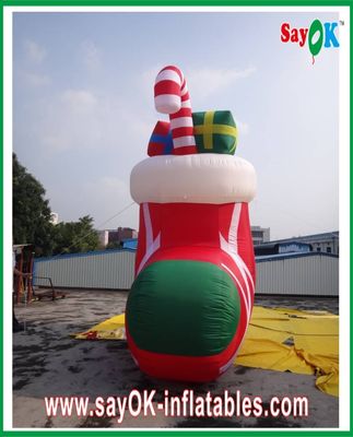 Inflatable merah Holiday kaus kaki Natal dekorasi yang disesuaikan