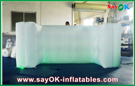 3m White Fence Inflatable LED Dinding Inflatable Pencahayaan Dekorasi Oxford Cloth