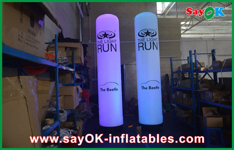 Ungu / Warna Biru Mengubah LED Pilar Inflatable Untuk Outdoor Tampilkan