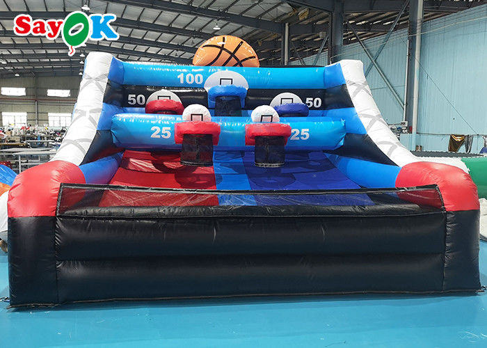 Permainan Bola Basket Tiup 4x4x3mH Terpal Permainan Olahraga Tiup Permainan Bola Basket Anak Meledakkan Meja Menembak