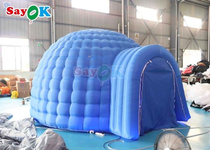 4m Tarpaulin Inflatable Igloo Dome Tent Dengan LED Light Blower Partai Promosi