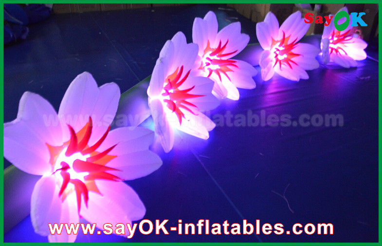 5m Panjang Nylon Inflatable Flower Rantai Inflatable Light Decoration Untuk Pernikahan