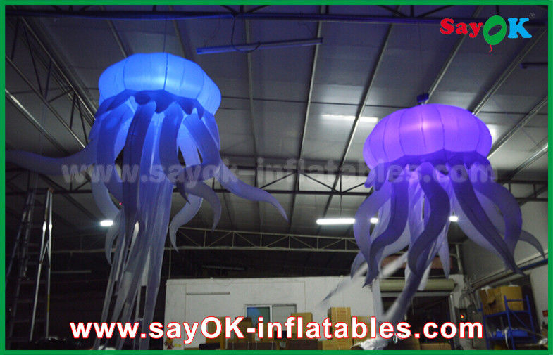 190T Nylon Cloth Jellyfish Inflatable Lighting Decoration Dengan Led Light Party