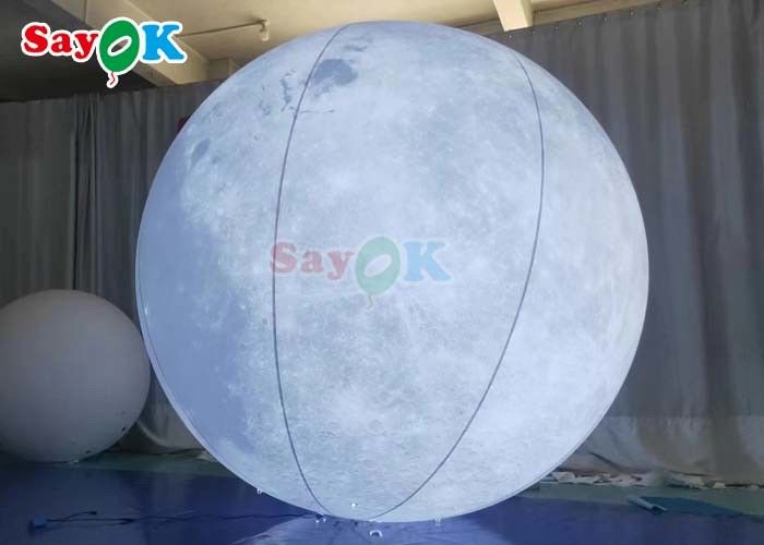 6.6ft Led Light Inflatable Moon Balloon Besar Planet Inflatable Dekorasi Panggung Untuk Acara