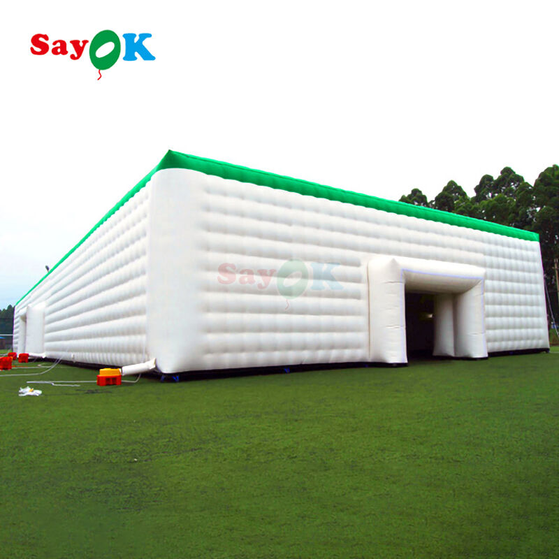 Sayok Guangzhou Customized Giant White Cube Inflatable Tent untuk Acara Luar Ruangan Pernikahan 200 Orang