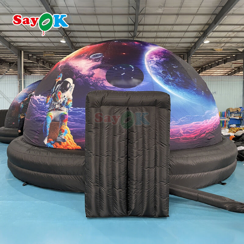 SAYOK 6m Diameter Portable Inflatable Planetarium Dome dengan 100% Blackout dan kain tahan api untuk pendidikan astronomi sekolah
