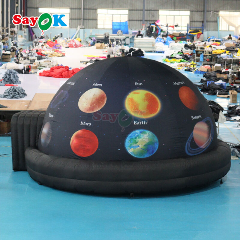 Kubah Planetarium Tiup Tahan Api 100% Gelap Profesional dengan Pilihan Ukuran Ganda untuk Sekolah dan Museum