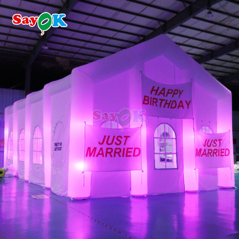 Tenda Udara Tiup LED Portabel dengan Kain Oxford Tahan Air dan Tahan UV untuk Acara Luar Ruangan