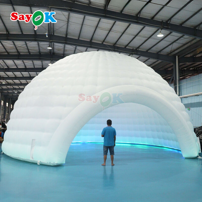 Tenda Kubah Tiup Tahan Air Pencahayaan LED dengan Ukuran yang Dapat Disesuaikan untuk Acara Luar Ruangan