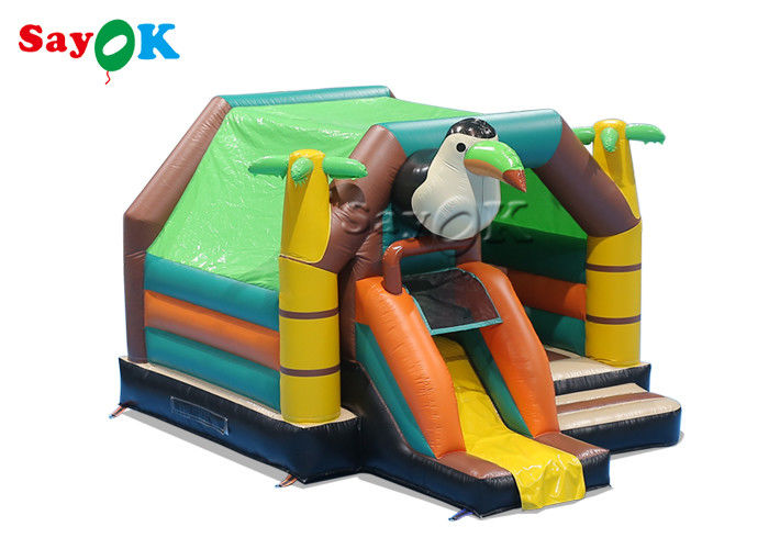Warna-warni Tucan Jumping Bouncy Castle Bed Tema Hewan Pelatuk Rumah Bouncing Slide Combo