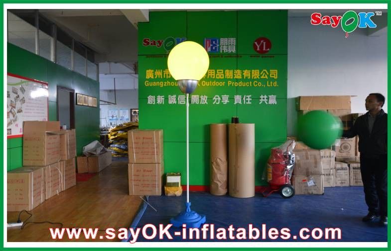 2m Dia Nylon Kain Inflatable Led Pencahayaan Bola Dekorasi Dengan berdiri Putih