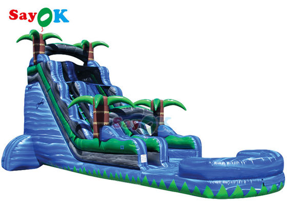 Slide Air Besar yang Bisa Diembun Komersial Tembaga Brown PVC Slide Air Bounce House Musim Panas Luar Ruang
