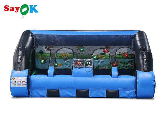 4.5x5x2.6mH Bentuk Mobil Inflatable IPS System Shooting Gallery Game Hitam Dan Biru