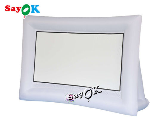 Meledakkan Layar Film 4.2x3m Oxford Cloth Inflatable Projector Screen Untuk Tempat Umum Luar Ruangan
